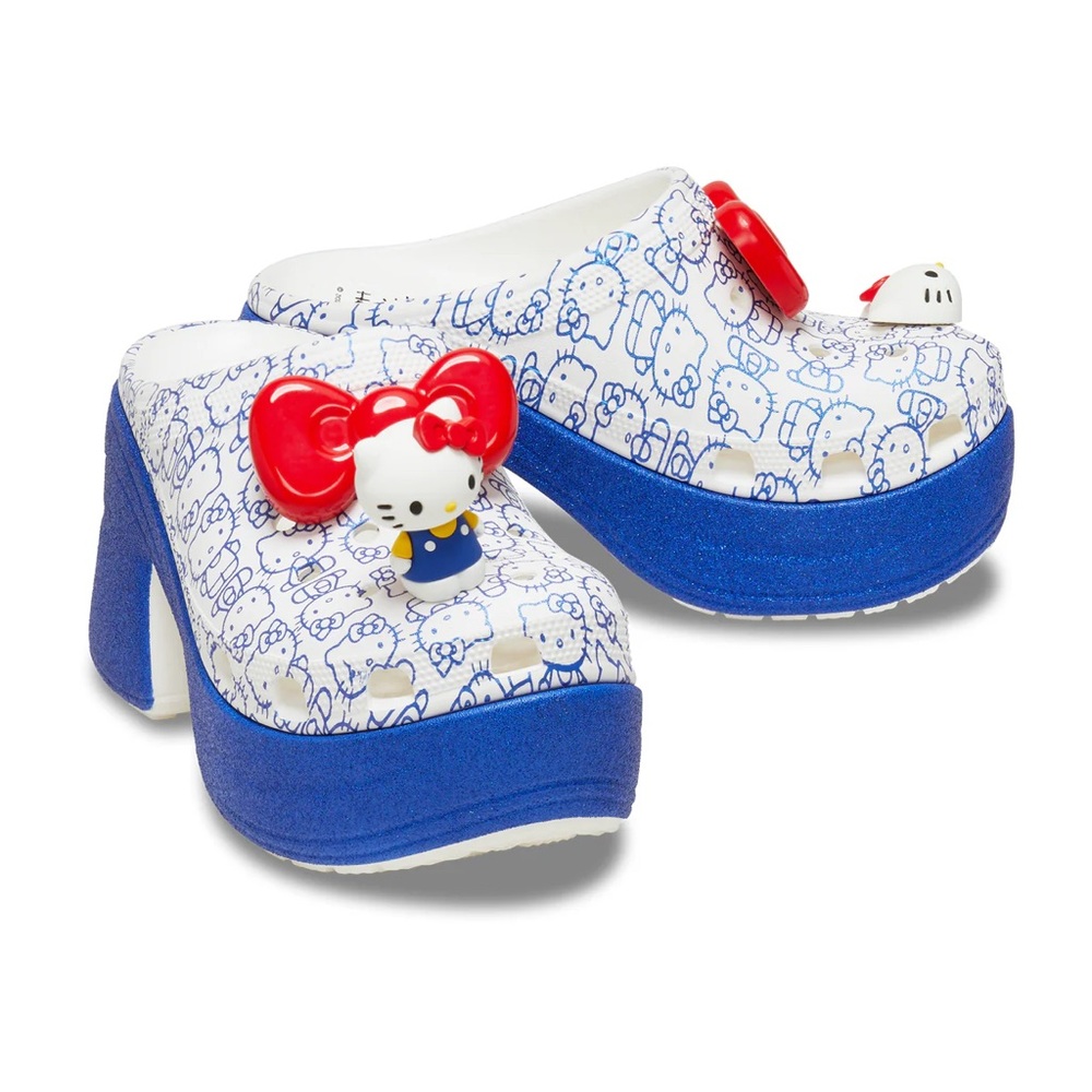 Hello Kitty Kids Clogs - Blue and White